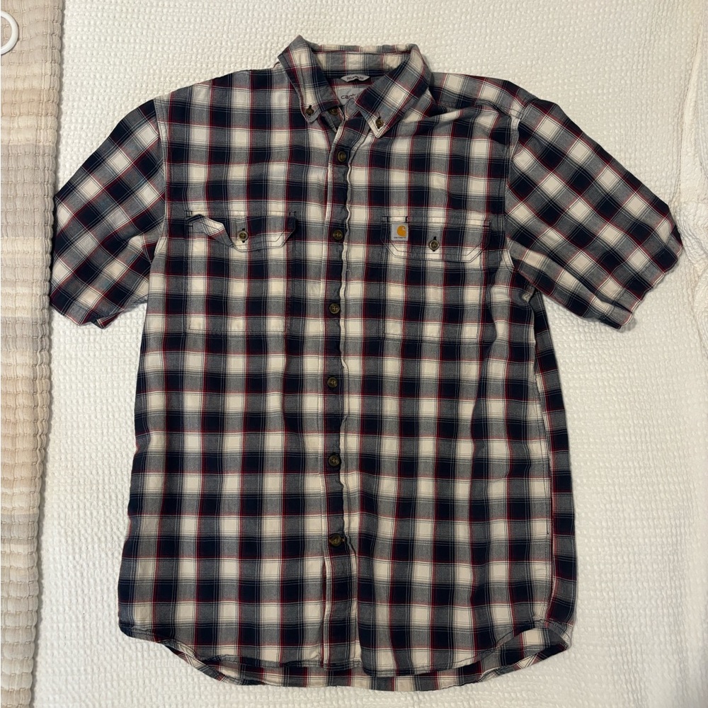 Carhartt Plaid Short Sleeve Button Up in Men’s Medium